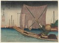 pêche pour Whitebait dans la baie de Tsukuda 1830 Keisai, Ukiyoye